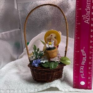 Yellow Chick Floral Basket Accent by